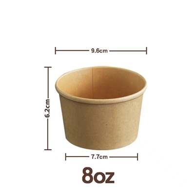 Beli Ketahanan panas 8oz Kraft Soup Container Kertas untuk pergi mangkuk disesuaikan online manufacture