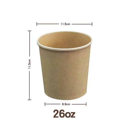 Beli 26oz Biodegradable Disposable Bowls Paper Soup Cups Dengan Tutup Tinggi 11,5cm online manufacture