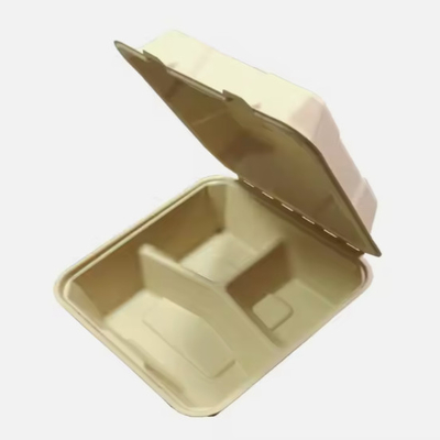 購入 8インチ*3グリッドパルプ ランチボックス 使い捨て 生物分解可能 持ち帰り 食品ボックス online manufacture