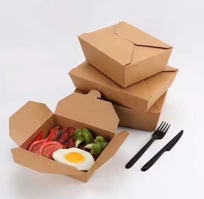 kopen Biologisch afbreekbaar Kraftpapier Voedselcontainer Lunch Meal Box Kraftpapier Box online manufacture