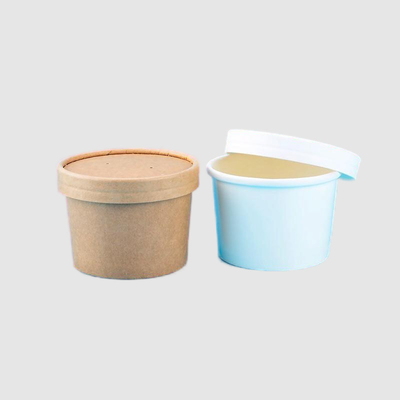 kopen Wegwerpbare biologisch afbreekbare 8oz weg te nemen voedsel Kraft papier Soep Bowl Cup Container met PP of papieren deksel online manufacture