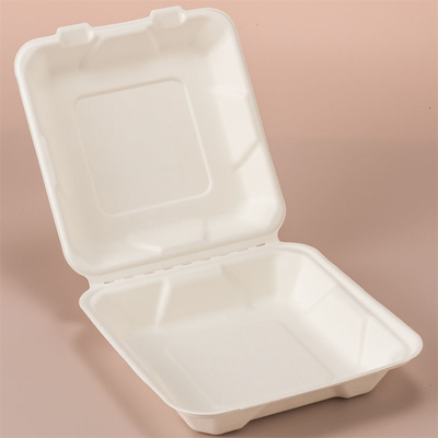 ซื้อ 8 นิ้ว Clamshell ถังอาหาร compostable กระเป๋าอาหารกล่อง online manufacture