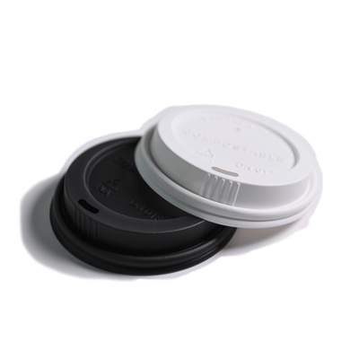 Buy PLA  Strawless Lid 90 Mouth Sides Eco-Friendly 100% Composable BPI Certificated White Black online manufacture