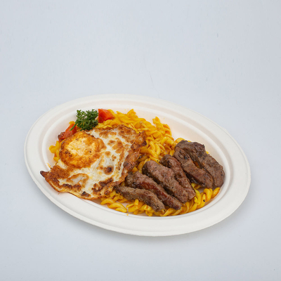 Buy PFAS Free Disposable Eco-friendly Sugarcane Bagasse Large Oval Pulp Plates online manufacture