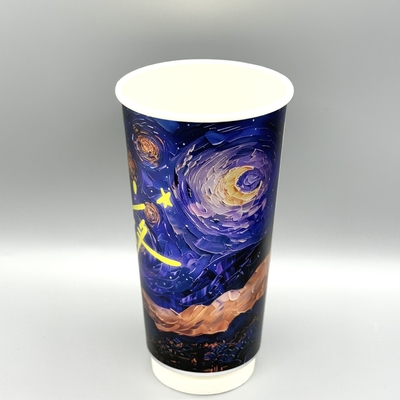 Buy Disposable Double Wall Paper Coffee Cups Bubble Tea Hot Drink Paper Cups With Lids online manufacture