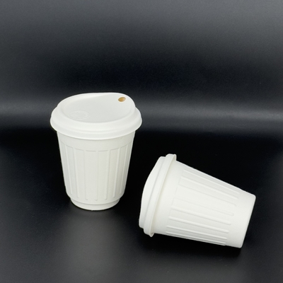 Beli Pakaian makanan sekali pakai untuk minum Perlengkapan gula tebu Bagasse Pulp Cup Dengan Tutup Untuk Minum Kopi online manufacture