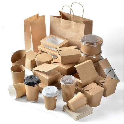 kopen Kingwin Wegwerpverpakkingscontainer voor voedselverpakking Bruin papier Fast Food Takeaway Kraft Paper Food Lunch Box online manufacture