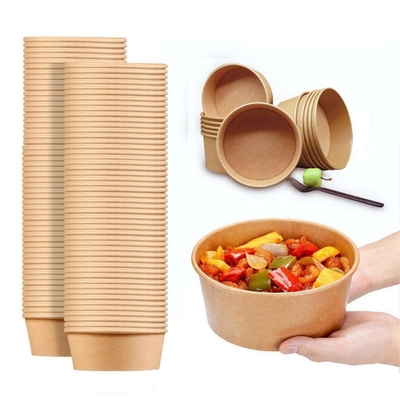 comprar Envases de ODM / OEM Alimentos redondos biodegradables ecológicos para llevar ensalada de papel kraft rápido online manufacture