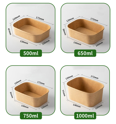 acheter Boîte à lunch en papier kraft jetable Logo personnalisé Placé carré pour l'emballage Fruits Fast Food Repas légers Salade online manufacture