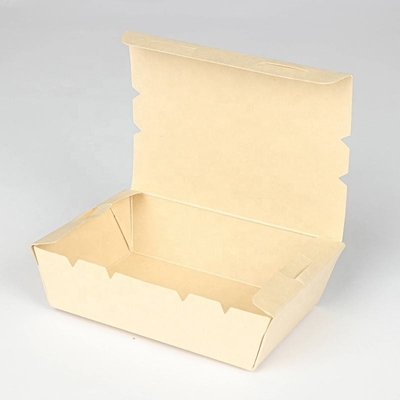 kopen Gepersonaliseerd logo eenzijdig kraftpapiercontainer voedselkwaliteit wegwerpdoos online manufacture