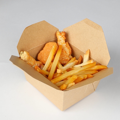 comprare Scatola alimentare monouso in carta kraft, copertura a quattro lati, vassoio per snack biodegradabile online manufacture