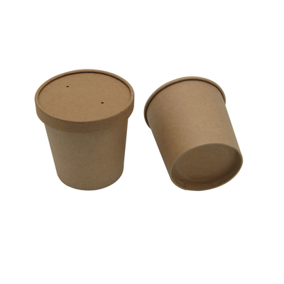 acheter Compostable écologique à emporter Biodégradable Papier Kraft jetable Bouteille de soupe à la nouille avec couvercle online manufacture