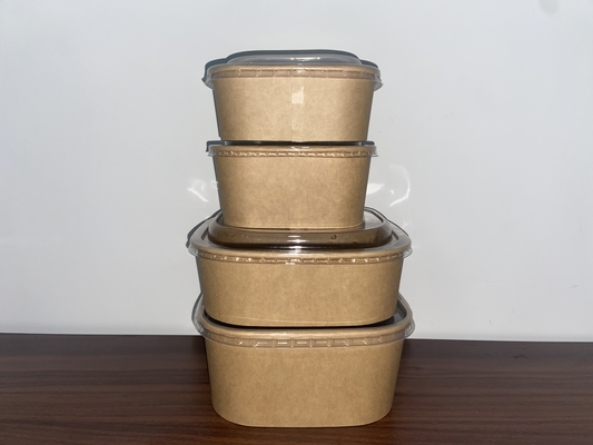 acheter Des bols à salade en papier carré biodégradables à emporter avec couvercle online manufacture