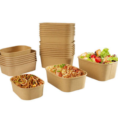 ซื้อ กล่องอาหารกลางวันสแควร์ PET Kraft กระดาษพัดทิ้ง พร้อมฝาบรรจุอาหารรวดเร็วสําหรับบ้าน Bento และ Sushi กระดาษพัดทิ้ง online manufacture