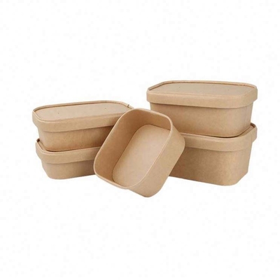 acheter Boîte de déjeuner carrée jetable en papier PET Kraft avec couvercle emballage de restauration rapide pour le bento et le sushi online manufacture