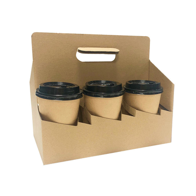 Beli Nampan Dudukan Cangkir Kopi Teh Susu Kertas Sekali Pakai Dengan Pegangan Kertas Kraft Minuman Offset Printing Paper online manufacture