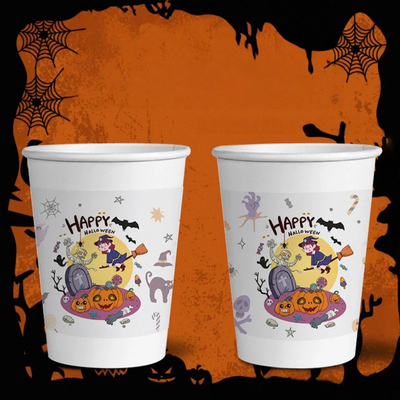 comprare Bicchieri di carta usa e getta di Halloween con stampa personalizzata, coperchi e cannucce – Per bevande calde/fredde e feste online manufacture
