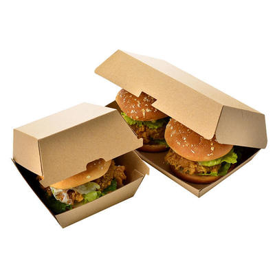 kaufen Hamburger Burger Hot Dog Box gewölbte Kraftpapier Biologisch abbaubare Einweg-Fastfood-Mittagessen Verpackung zum Mitnehmen online manufacture