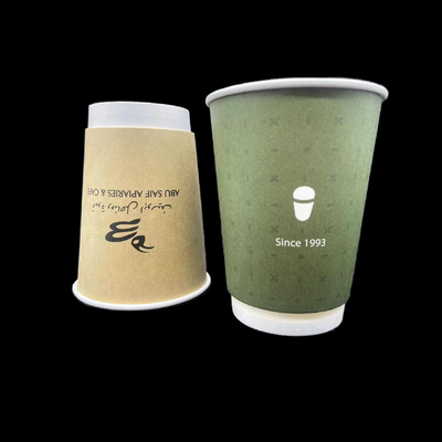 12オンス 1回用紙カップ 壁紙カップ 蓋付きコーヒーカップ