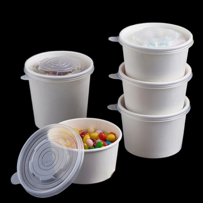 Doldurma Tek kullanımlık 12 oz Kağıt Gıda Konteyneri Ekolojik Arkadaşça Alınabilir Gıda Atıştırmalık Paketleme Kağıt Çorba Kupaları