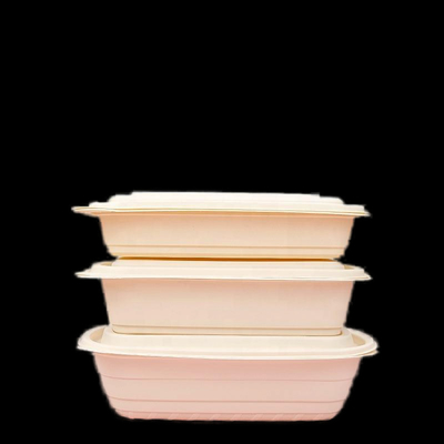持続可能 500ml 生物分解性 食品容器 電子レンジ用