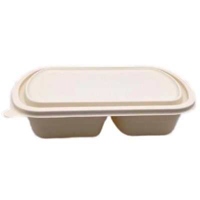 Campeggio E Scuola 800ml Amido di mais compostabile due compartimenti Scatole da pranzo