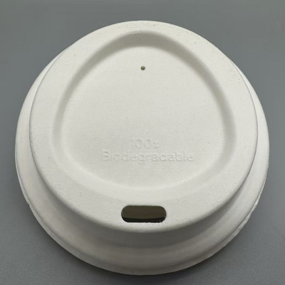 Couvercles de tasse biodégradables à 100% en papier de canne à sucre en pâte de bagasse ou en papier en pâte de bambou Coupe avec couvercle