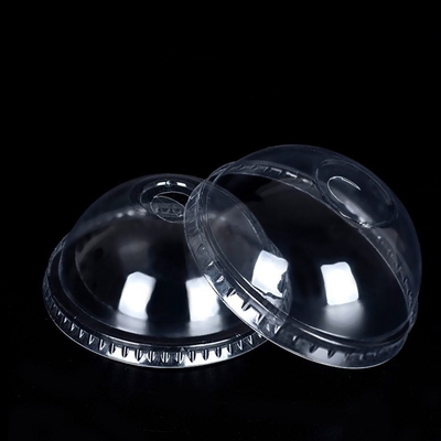 Disposable PLA Transparan Dome Lid Half Open Milk Tea Cup Lid