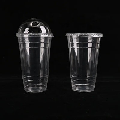 Jasny biodegradowalny plastikowy kubek pla 12oz 16oz 20oz 100% kompostowalny kubek PLA