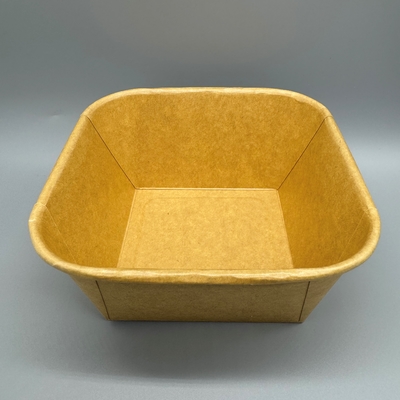 Wegwerpbare voedingsmiddelencontainer biologisch afbreekbaar weg te nemen Fast Food Kraft papier salade kom met deksels