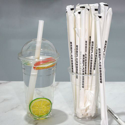 도매 개별적으로 포장 된 생분해 성 PLA 빨대 Boba 마시는 플라스틱 빨대