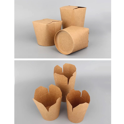 Scatole compostabili Eco-friendly Fast Food Noodle Outlet carta scatola di imballaggio scatola di imballaggio alimentare contenitore Kraft scatola per noodle