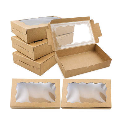 Contenitore per biscotti Kraft con finestra chiara Contenitore per biscotti per confezioni di dolci per dolci per dessert