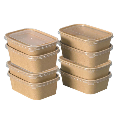 Imballaggio eco-compatibile Salate quadrate vasche di carta contenitore alimentare con coperchio