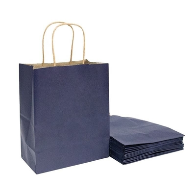 Recycelbare Kraft-Braunpapiertüte mit Kordelgriff Ihr Logo Flachgriff