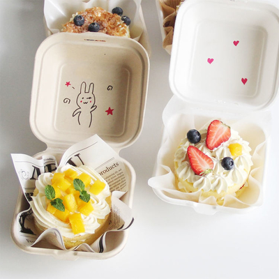 Eco Friendly Microwave Safe Disposable Bagasse Gula Gula Gula Gula Pulp Cake Container Clamshell Hamburger Burger Box