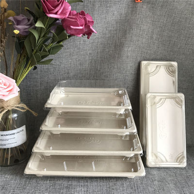 Einweg-Lebensmittelbehälter Bagasse Brotverpackung mit PET-Deckel