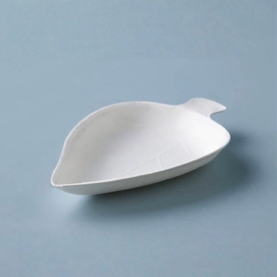 Assiette à sauce en canne à sucre compostable de forme irrégulière, mini-assiette biodégradable en forme de feuille, plat à dessert en pulpe de bagasse pour sauce