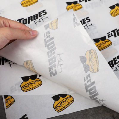 Custom Printed Sandwich Burger Burrito Package Greaseproof Wrapping Paper Food Grade Bread Grease Proof Paper with logo